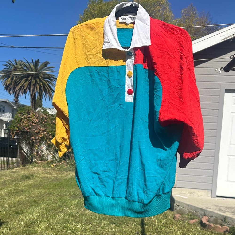 Peter Popovitch Colorblock Rugby Shirt 80s New Wave Avant Garde